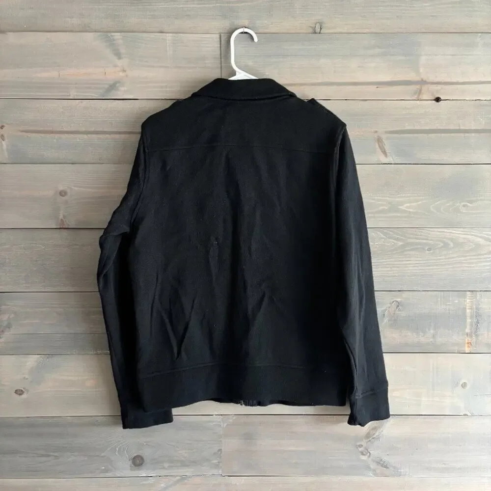 BANANA REPUBLIC | Men's Black Wool Military Sweater Jacket Size Medium